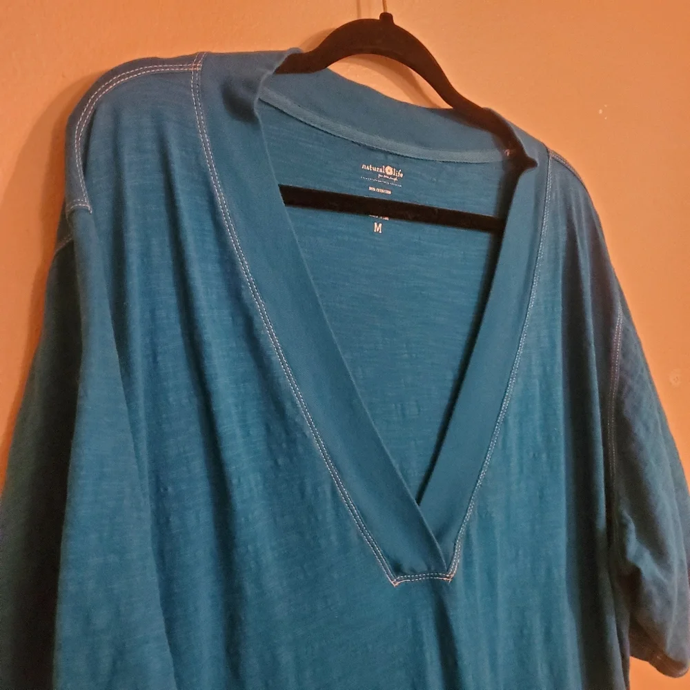 NATURAL LIFE Charlie Blue Oversized Vneck Short Sleeve Loungewear Pj's Jumper M - Picture 5 of 10